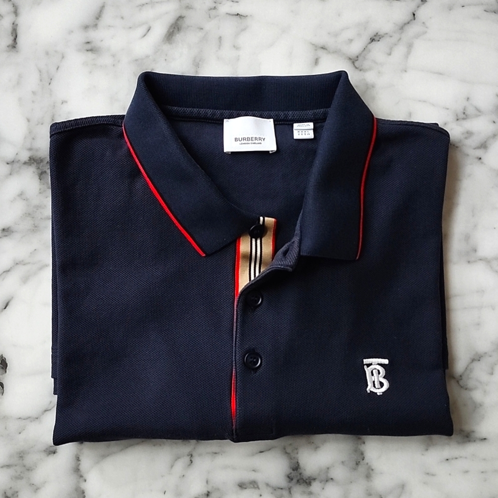 XXXL 100%Cotton Navy Blue Burberry Polo Shirt